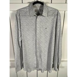 New - Shipley & Halmos - Button Down Shirt - Geometric Print - White - X-Large